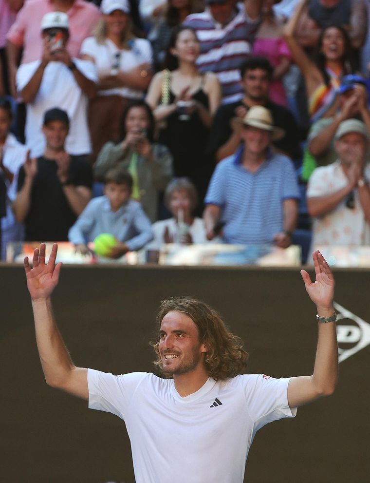 La felicidad de Stefanos Tsitsipas. Foto: EFE