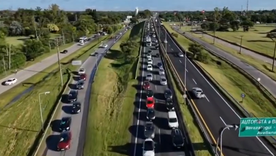 La ruta 2, camino a la Costa Atlántica, presenta grandes demoras. La ruta 2, camino a la Costa Atlántica, presenta grandes demoras.