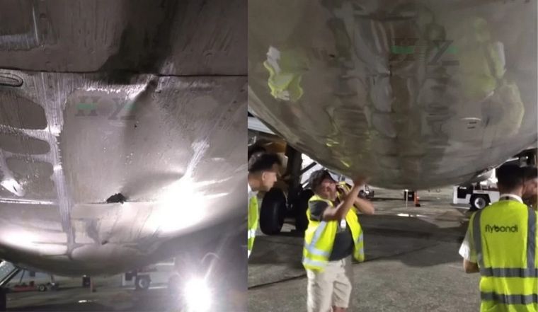 Un avión de la empresa lowcost Flybondi sufrió un accidente este viernes por la noche cuando arribó a la ciudad de Mar del Plata Foto: Captura de video