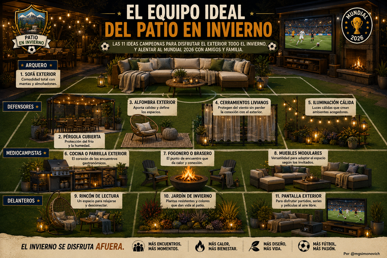 El patio deja de ser un espacio exclusivo del verano y se transforma en un ambiente cálido y funcional para disfrutar durante todo el invierno. El patio deja de ser un espacio exclusivo del verano y se transforma en un ambiente cálido y funcional para disfrutar durante todo el invierno.