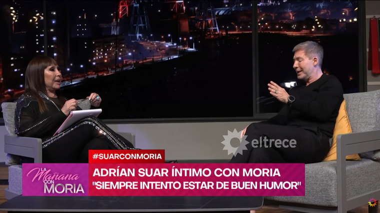 Moria Casán junto a Adrián Suar. Moria Casán junto a Adrián Suar. 