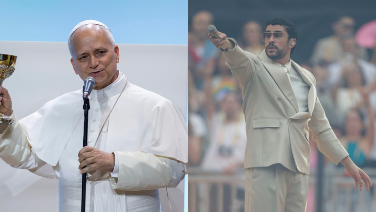 El papa León XIV y Bad Bunny.