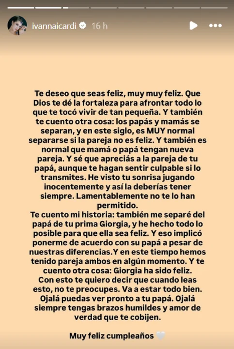 Un mensaje con un destinatario muy claro: Wanda Nara. Un mensaje con un destinatario muy claro: Wanda Nara.