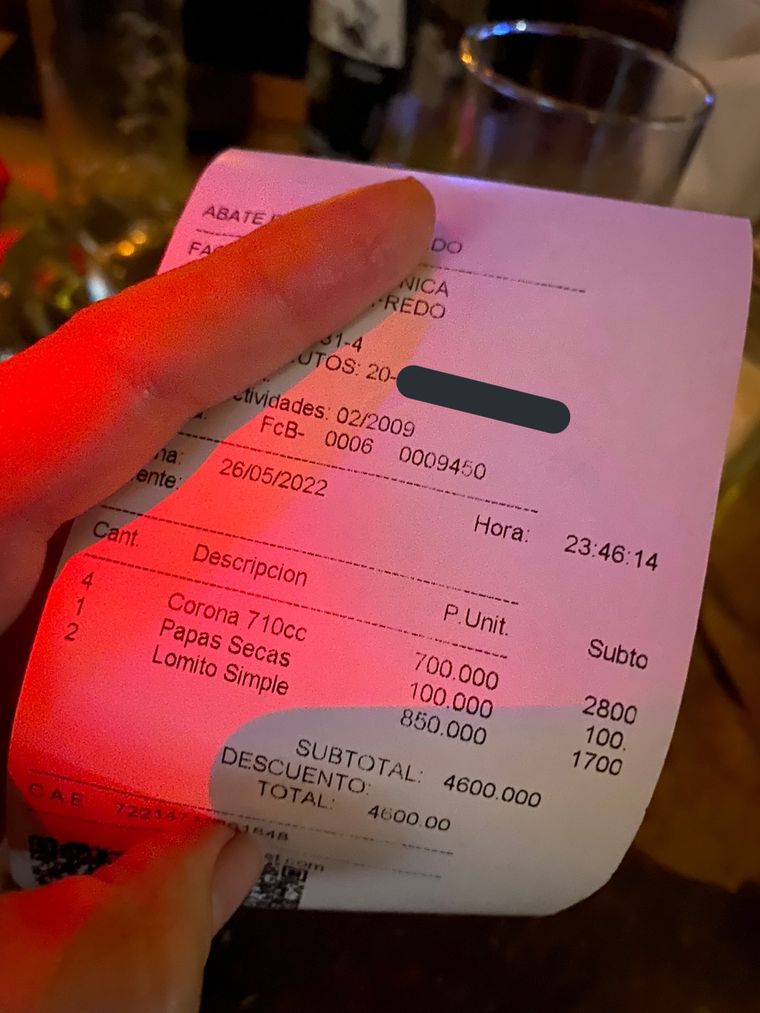 El ticket de la polémica Foto: Twitter