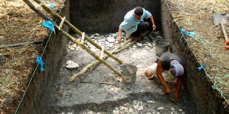 Los restos están fosilizados y tenía entre 20 y25 años al morir. Foto: Publicada en expresocampeche.com