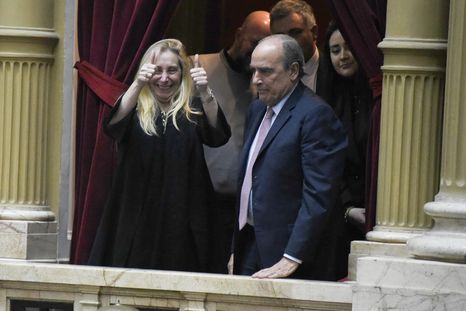 Karina Milei y Guillermo Francos celebraron la votación de la ley Bases desde un palco de la Cámara de Diputados. Foto: Juan Mateo Aberastain/MDZ Karina Milei y Guillermo Francos celebraron la votación de la ley Bases desde un palco de la Cámara de Diputados. Foto: Juan Mateo Aberastain/MDZ
