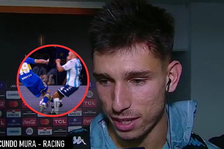 Mura habló sobre la patada que recibió de Barco en el Boca-Racing Foto: Fox Sports