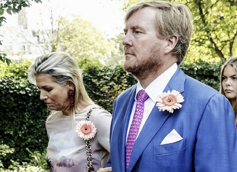 Máxima y Guillermo: rostro de congoja. Foto: Instagram @queenmaximaholanda
