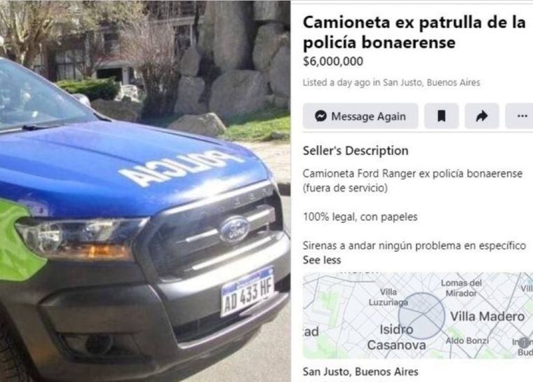 El insólito posteo que apareció en Marketplace.