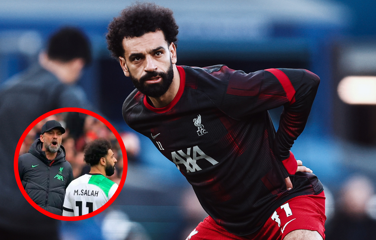 Salah y Klopp durante la pelea que tuvieron el pasado sábado ante el West Ham. Foto: Twitter Liverpool