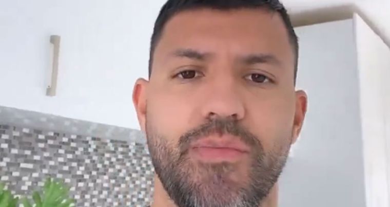 Kun Agüero y la desmentida a su supuesto accidente. Foto: Captura