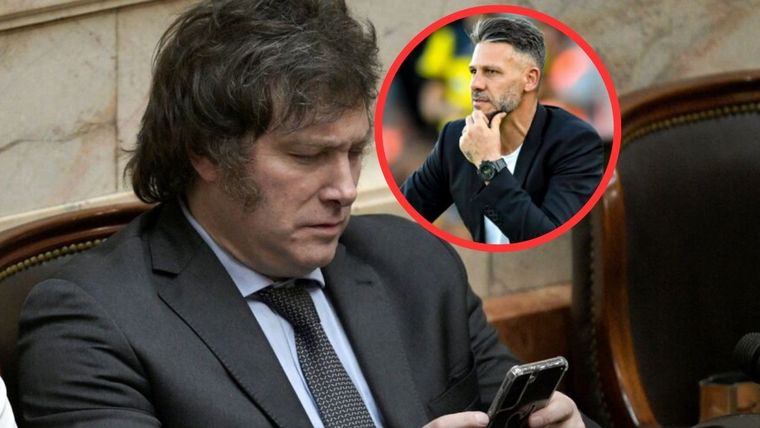 Milei respondió sobre la continuidad del DT en River. Foto: Especial