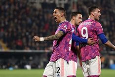 Di María gritó con furia el gol que sentenció la victoria de la Juve.