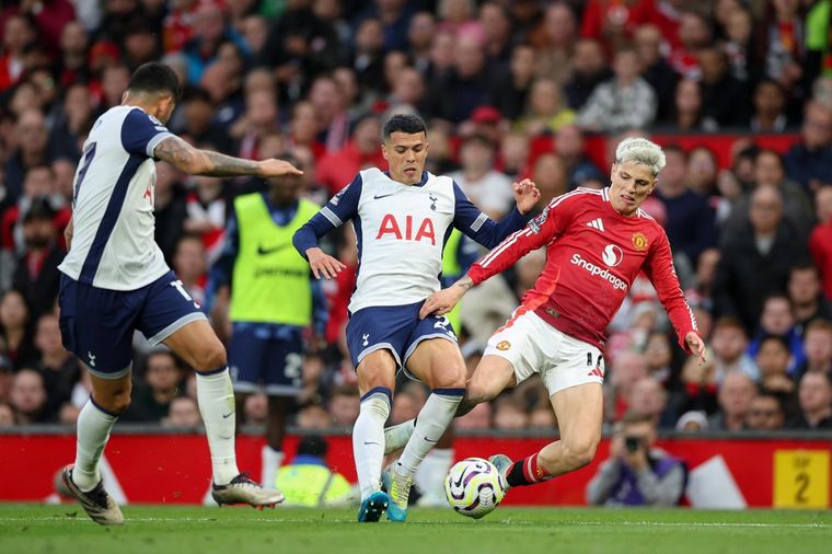 Garnacho fue titular en la caída 3-0 del Manchester United ante Tottenham. Foto: EFE