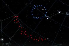Esta representación artística resalta en el espacio al Gran Anillo (en azul) y al Gran Arco (en rojo). Foto: ECLAN