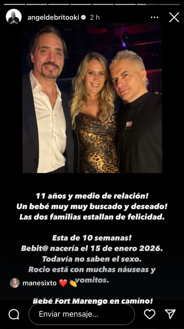 La emocionante noticia dada por &Aacute;ngel de Brito.