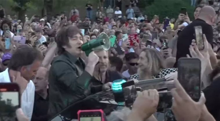 El discurso de Milei en Entre Ríos. Foto: Captura A24