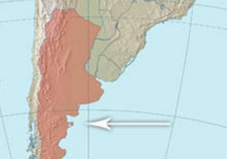 Mapa que fue publicado sobre Argentina sin la Mesopotamia.