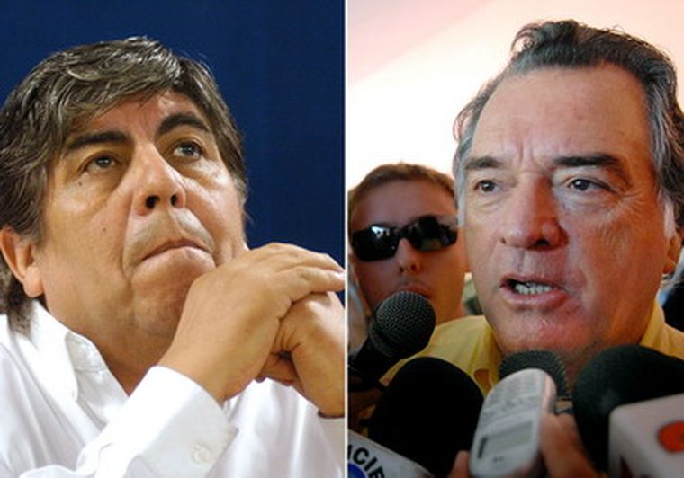 Moyano y Barrionuevo, enfrentados por el fútbol. Foto: NA