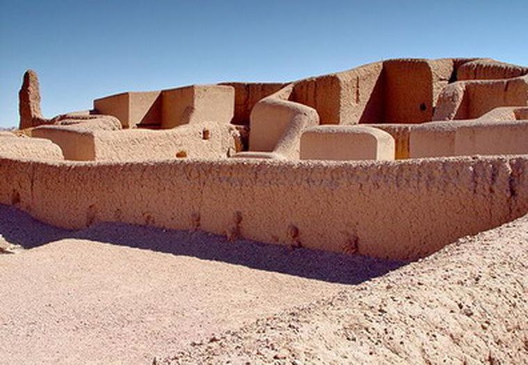 Construcciones de adobe en la zona de Paquimé, México.