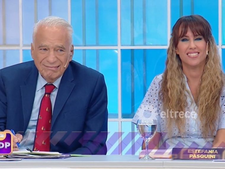 Alberto Cormillot y Estefanía Pasquini aparecieron con su hijo en Cuestión de peso Foto: Captura de video El Trece