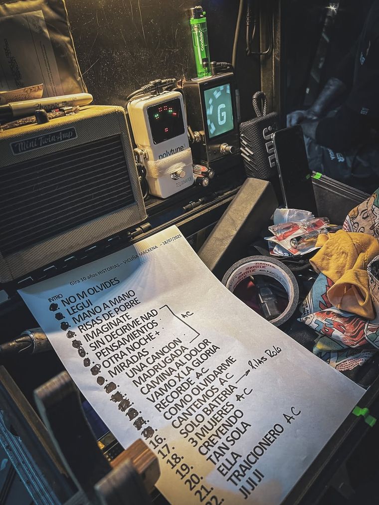 El setlist del show. El setlist del show.