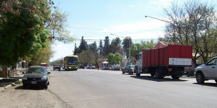 Calle de la ciudad de Tunuyán.