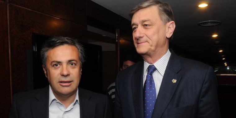 Cornejo y Binner en el hotel Sheraton. Foto: Alf Ponce / MDZ