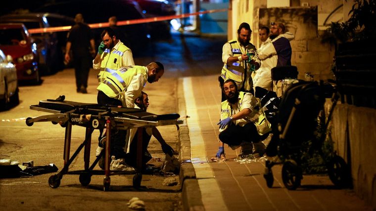 Imagen de la investigación del atentado en Bnei Brak. Foto: TimesofIsrael