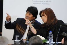 Cristina junto a Evo Morales. Foto: Télam