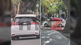 Las fotos del Toyota Yaris blanco utilizado por la banda de robarruedas que fueron registradas por testigos en diferentes hechos. Las fotos del Toyota Yaris blanco utilizado por la banda de robarruedas que fueron registradas por testigos en diferentes hechos.