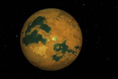 Concepto artístico de un posible planeta previamente propuesto, HD 26965 b, a menudo comparado con el ficticio Vulcano en el universo de Star Trek. Foto: Dpa.