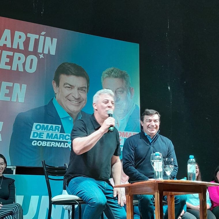 Giménez, candidato a intendente de San Martín, junto a De Marchi Foto: Twitter @JorgeGimenezOk