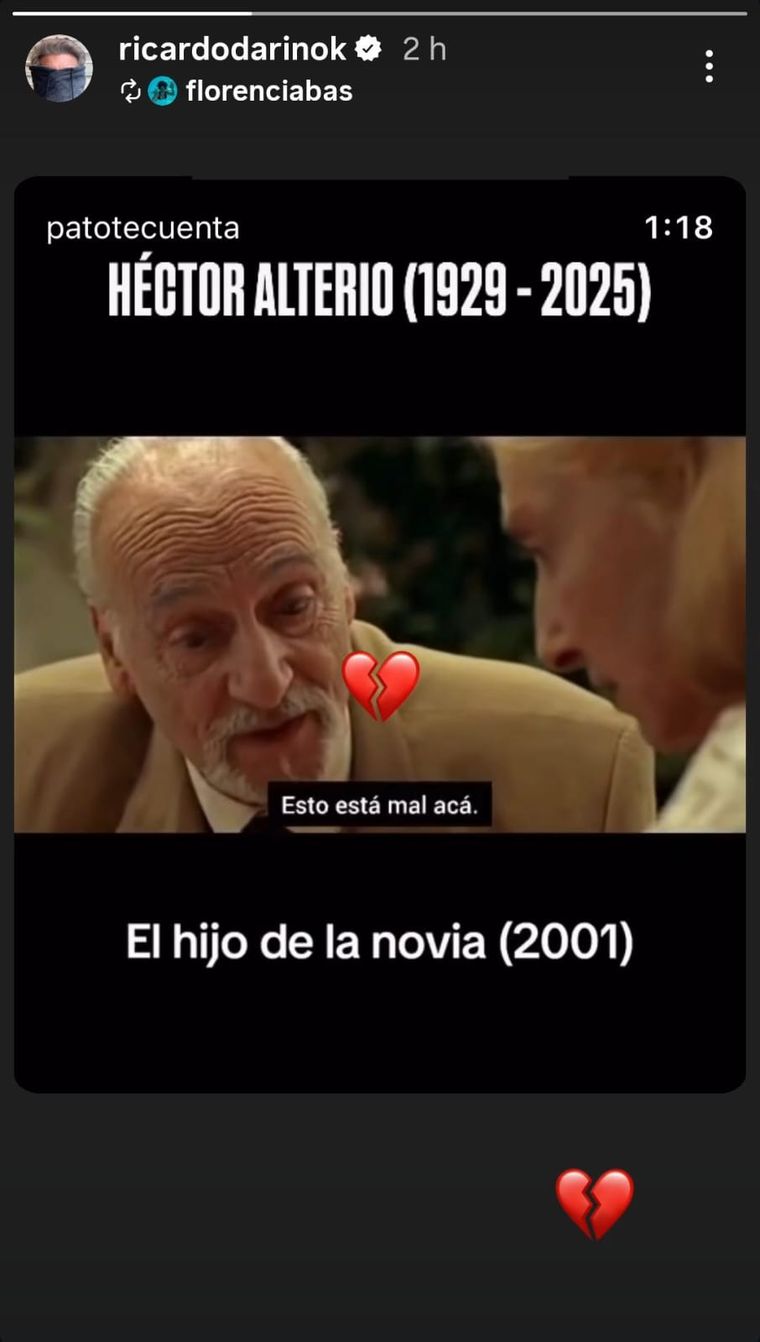 Ricardo Darín despidió a Héctor Alterio rememorando una escena de una famosa película que hicieron juntos. Ricardo Darín despidió a Héctor Alterio rememorando una escena de una famosa película que hicieron juntos.