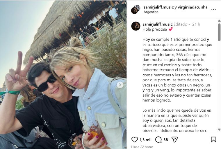 El posteo de Jaliff en Instagram. El posteo de Jaliff en Instagram.