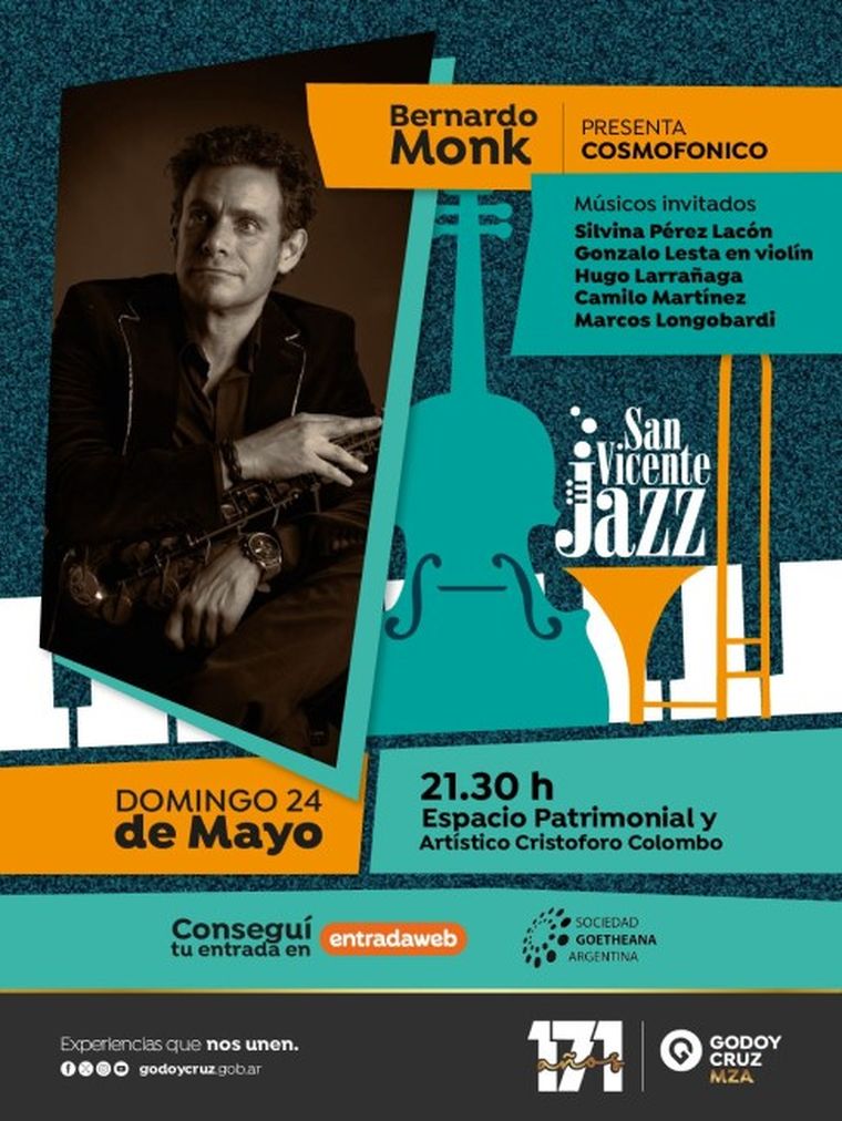 Bernardo Monk estará presente el domingo 24 en San Vicente Jazz. Bernardo Monk estará presente el domingo 24 en San Vicente Jazz.