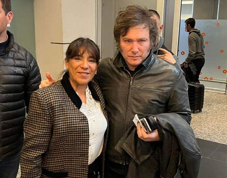 Claudia Córdoba y Javier Milei, juntos en 2023. Foto: archivo