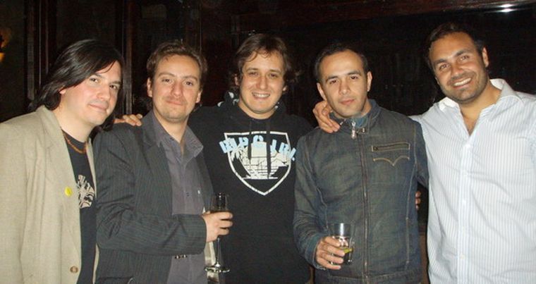 Franco Blasi, Nico Delgado -el cumpleañero-, Luis Gudiño, Sebastián Guevara y Matías Giménez. Foto: Gentileza