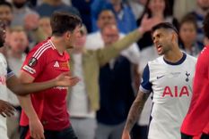 El Cuti Romero y Harry Maguire se sacaron chispas en San Mamés. Foto: Captura ESPN