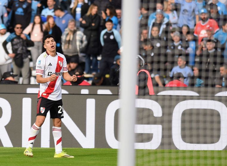 Tomás Galván festeja con alma y vida un gol que hasta ahora vale un campeonato para River.&nbsp;