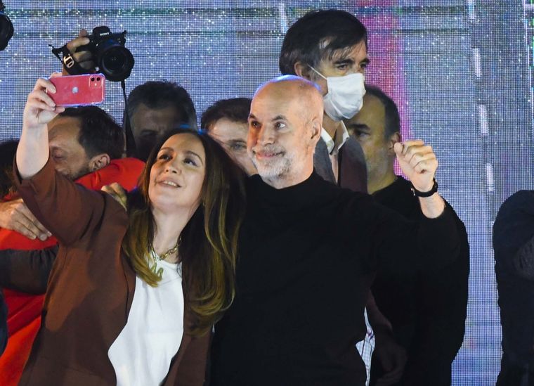 Rodríguez Larreta y Vidal festejaron el triunfo aplastante en Ciudad. Foto: Telam