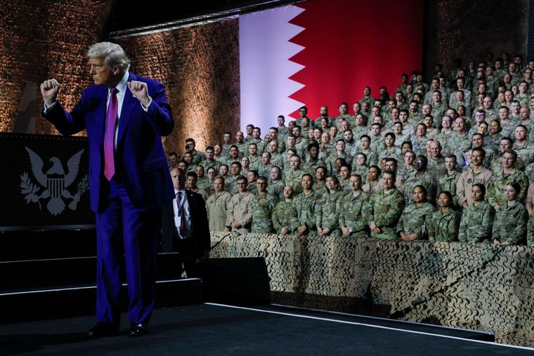 Trump visitó a las tropas estadounidenses en la base de Al Udeid en Qatar el pasado mes de mayo.