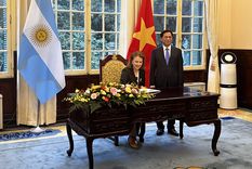 La canciller Diana Mondino con su par de Vietnam Foto: Cancillería