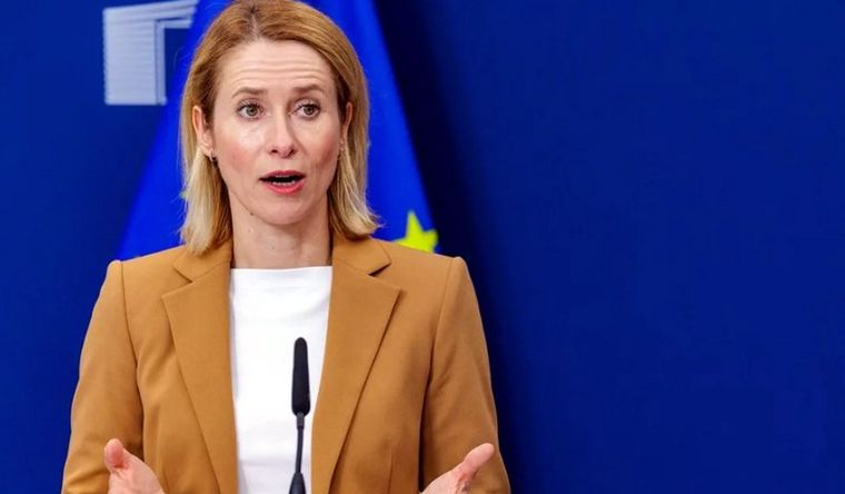 Kaja Kallas no dudó en defender a la Unión Europea ante los Estados Unidos. Foto Efe