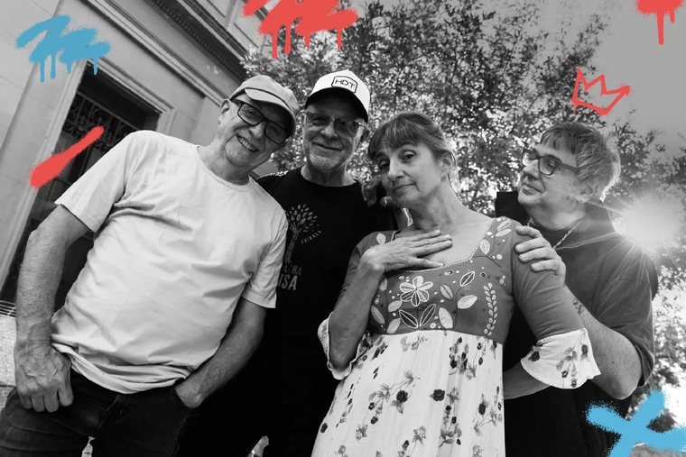 Juan Carlos Baglietto, León Gieco, Hilda Lizarazu y Lito Vitale se juntan en Alza la voz. Foto: Ig @teatrocoliseo