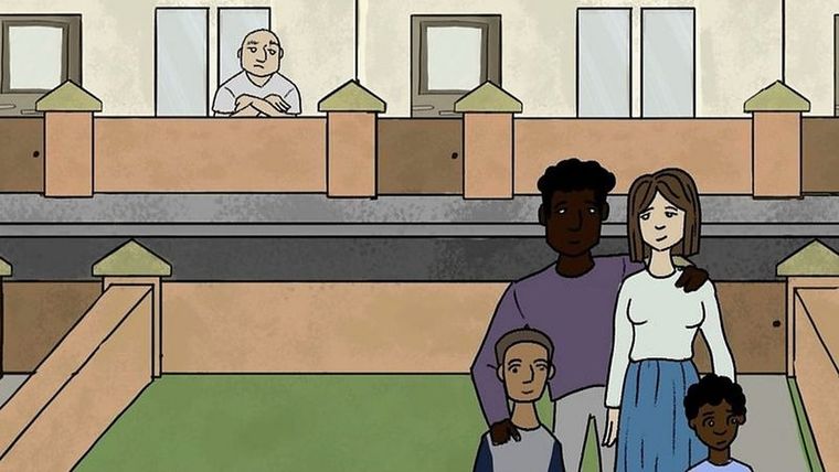 La BBC y la Universidad Southampton Solent crearon una serie de ilustraciones para un video con voces dobladas para abordar el tema y mantener el anonimato de la famila.
