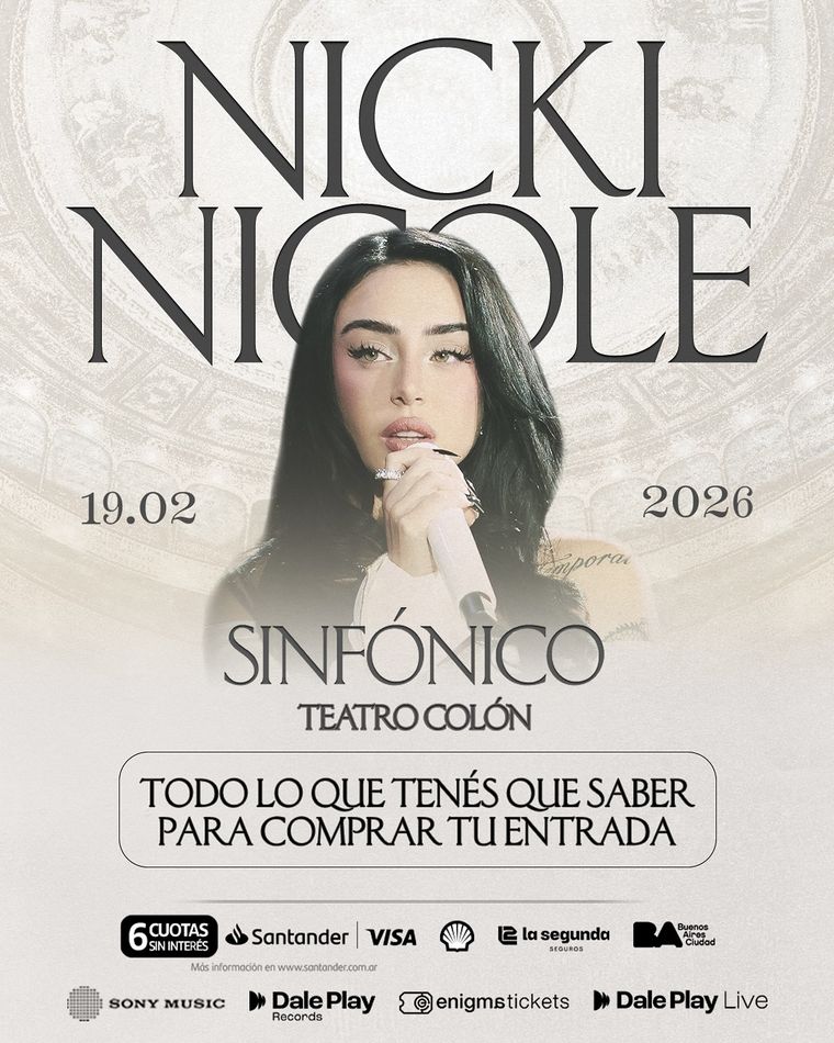 Nicki Nicole llega al Teatro Colón. Nicki Nicole llega al Teatro Colón.
