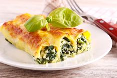 Canelones sin TACC rellenos de espinaca, una receta lista en solo 5 pasos