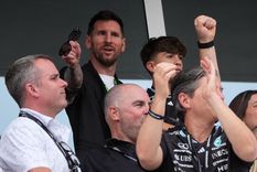 Lionel Messi vio la carrera en un sector exclusivo de Mercedes.