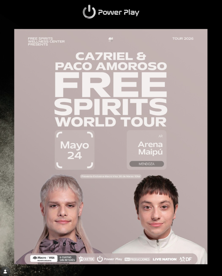 Catriel y Paco Amoroso llegan a Mendoza. Catriel y Paco Amoroso llegan a Mendoza.